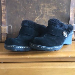 Black Fur Lined Clogs